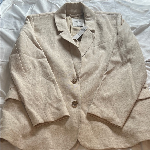 Abercrombie & Fitch Light Tan Linen Blazer NWT - Picture 1 of 3